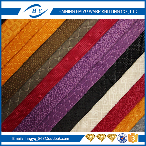 Factory price 100% Polyester Brushed Velboa Embossed Knitting Fabric For Clothing &amp Fashion Bag in China
