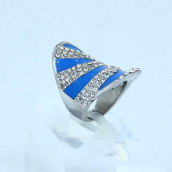 Fashion 316L Stainless Steel Casting Clay CZ Stones Ring LRX320