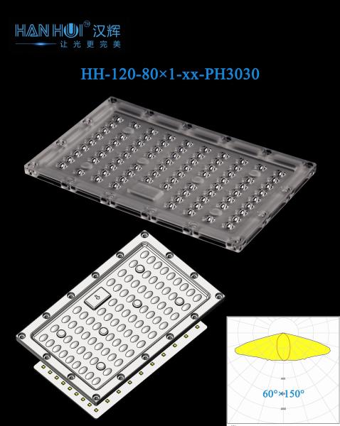 80pcs 185×116mm 3030LEDs Lente de luz de inundación 60150 grados Disponible Anti-brillo Fácil de instalar