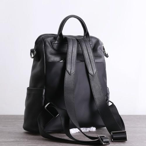 OEM Black Genuine Leather Backpack 30cm 32cm Small Soft Leather Backpack