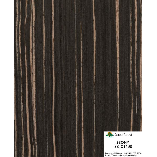 Straight Ebony Colored Engineered Wood Veneer For Fancy Plywood 640-1220mm Width Splicing EB-C149S/1009S/675S/1190S