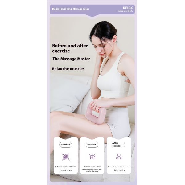 Electric Muscle Massager with 5 Speeds and 3 Modes Hands-Free Strap for Full-body Massage Portable Fascia Massager