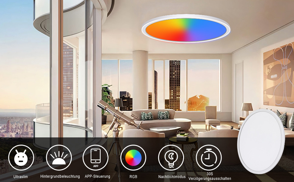 Потолок спальни Dimmable привел потолочное освещение музыки для умного дома Tuya Glomarket