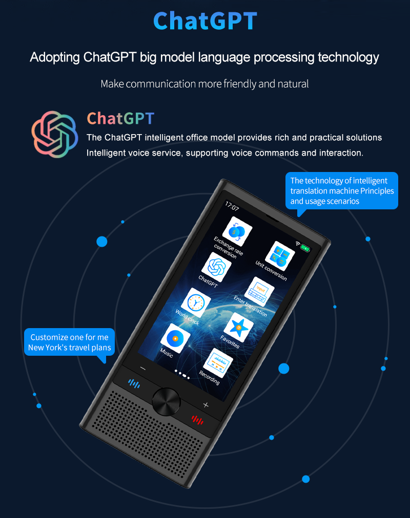 Smart AI Translator Device Portable Translation Machine Support Voice Text Scan Translation
