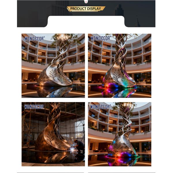 Large Hotel Lobby Light Luxury Style Nature Symbiosis Theme 