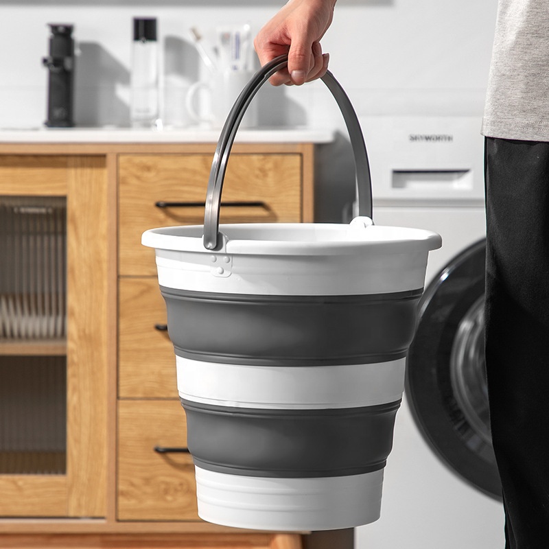 15L Collapsible Round Shape Foldable Plastic Bucket PP Material for Outdoor Cleaning for Camping Fishing Washing