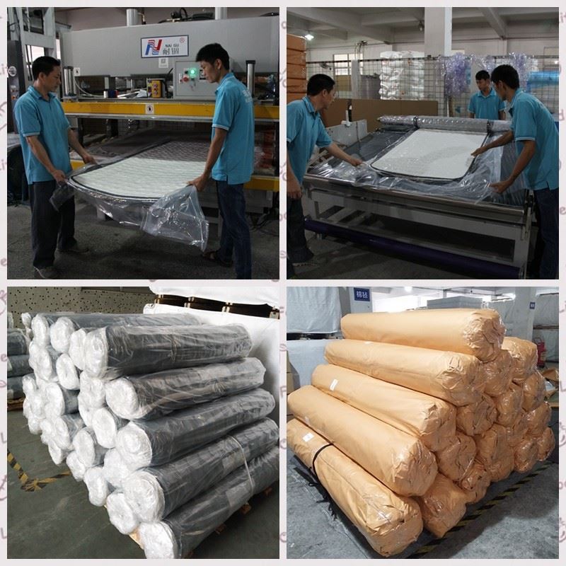 Roll mattress packing with kraft paper.jpg 9 обжатый дюймами тюфяк свертывания для тюфяка весны Bonnell верхней части подушки