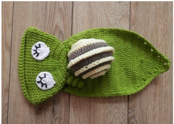 blue snail cartoon baby hat cap beanie set costume  Photography Prop Animal  set