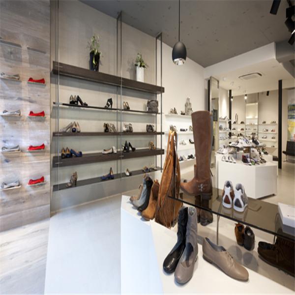 Brand Store Wall Hanging Shoe Rack , White Paint Durable Retail Shoe Displays