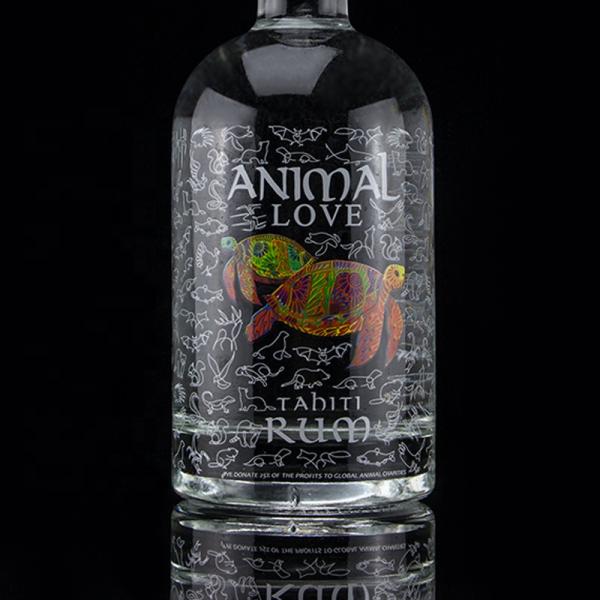 Flint Glass 2022 Design Bouteille en verre décalée transparente pour le gin Whisky Rum Tequila Brandy