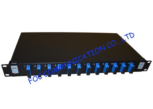 Black SC / UPC 24 port single mode fiber patch panel High Density , Cold Steel