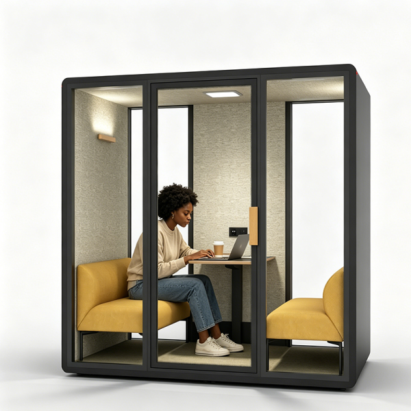 Glass Soundproof Meeting Pods Workplace Booth For Contemporary Office Interiors