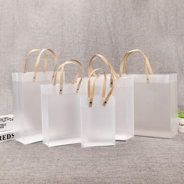 Spot Pp Plastic Handbag Custom Image Logo Bags Gifts Sealing Handle Soft Loop Handle