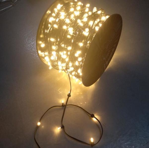 IP65 cristal de PVC branco quente fio DC 12V clip luz fada linha de luz 100m/rolo lâmpadas de Natal