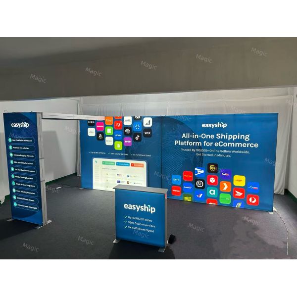 Custom 10x20ft SEG Light Box Dye Sublimation Tradeshow Booth Display