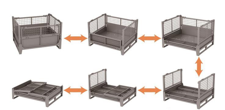 Ящика Stillage металла паллет Stackable Stackable арретирует зеленое Powdercoating 1.5T