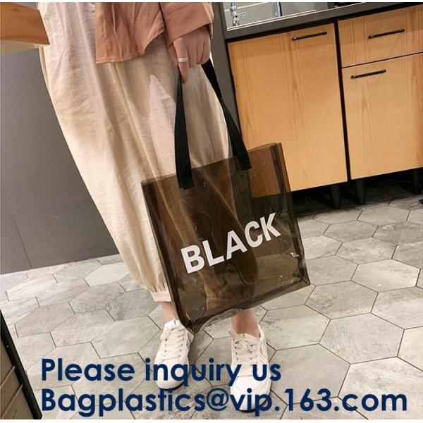 Clear Shopping Bag PVC Handbag Fashion Big Bags Jelly Package Large Transparent Tote Bag Shoulder Bag Leisure Beach Bag