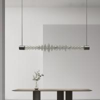 Postmodern minimalist restaurant lamp nordic long glass office exhibition hall chandelier
