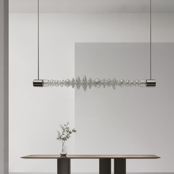 Postmodern minimalist restaurant lamp nordic long glass office exhibition hall chandelier