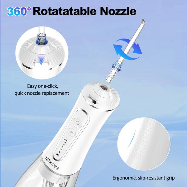 5 Hours Charging Time Portable Water Flosser Teeth Cleaning Mini Travel IPX7 Waterproof Grade Dental Floss Irrigator