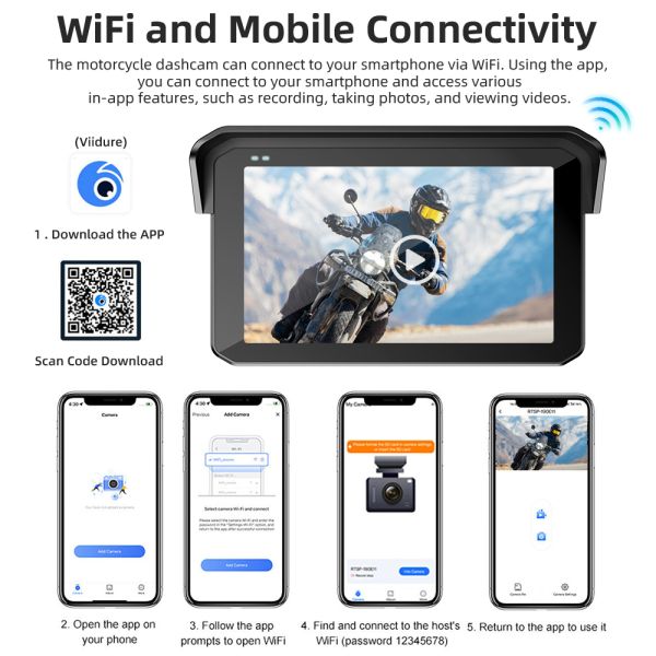 Motorcycle GPS Navigation Systems 5 Inch Motorcycle Carplay GPS Navigation Screen Moto Android Auto Touch Display Quick Easy Removal of Anti-theft