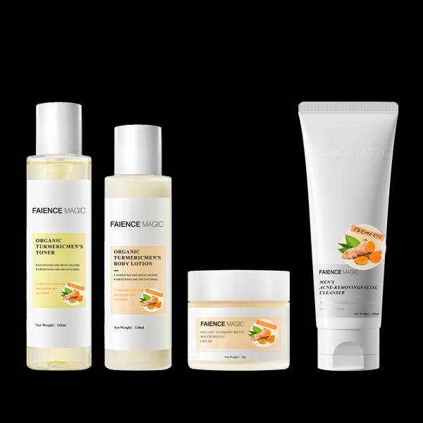 FSMF Factory's Latest Organic Turmeric Face Cleanser Hyaluronic Acid Moisturizing Acne Cream Skincare Set for Day Night Use for
