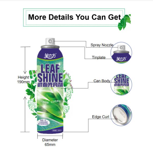 ISO14001 Transparent Leaf Shine Spray Harmless Environmental Protection