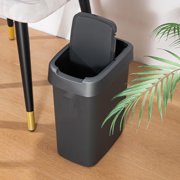 Creative Double Open Lid Trash Can Shake Lid Press Narrow Slit Sanitary Bucket Household Kitchen Storage Paper Baskets