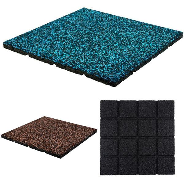 Lightweight Indoor Gym Floor Mats Green Gym Rubber Flooring Tiles 1000mm*1000mm