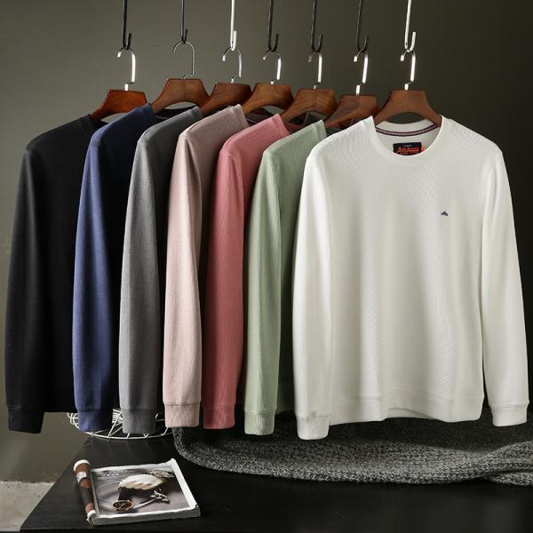 O-Neck Embroidered Men's Round Collar Sweater Terry Pullover Unlined and Workmanship