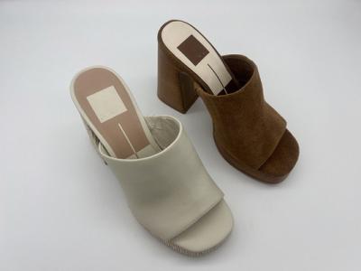 OEM ODM Ladies Mule Heels Leather Upper Material For Formal Gatherings