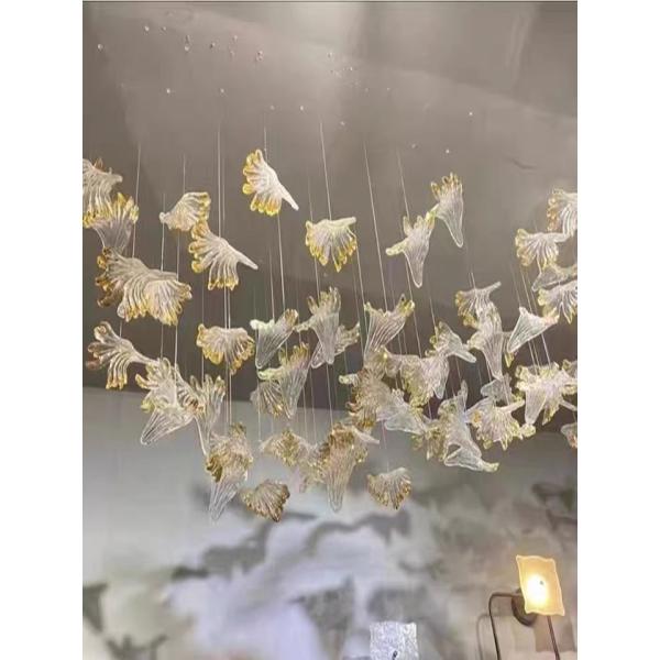 Indoor Decoration Chandelier Hotel Villa Staircase Glass LED Pendant Light