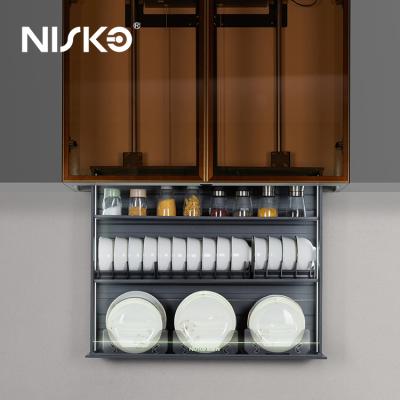 Pull Down Seasoning Bottle Storage Rack Automatic Electronic Lift