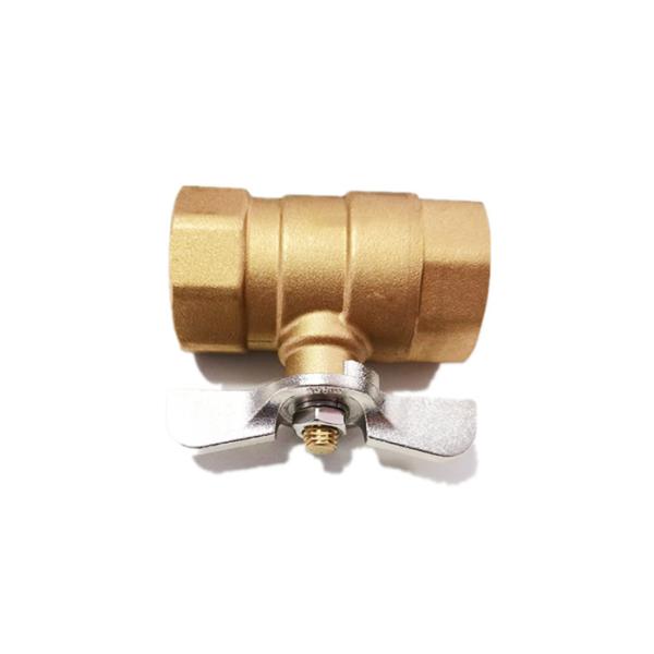 Шариковый клапан 1/2 латунный женский и женский с ручкой бабочки