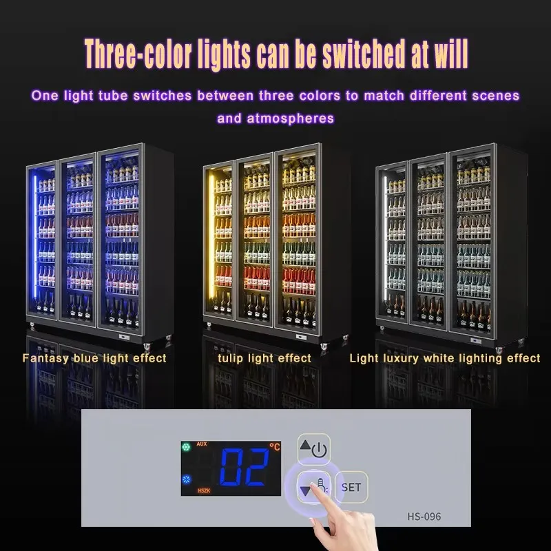 Wholesale Commercial Refrigeration Cooler Display Glass Door Cooler Vertical Beverage Beer Fridge Freezer