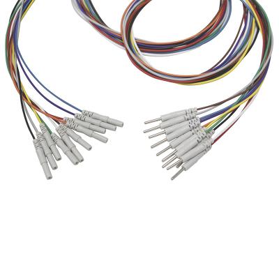 Elétrodo dos Leadwires do EMG do EEG do ouro do ruído 1.5mm-2.0mm Pin Eeg Needle Electrodes Plated