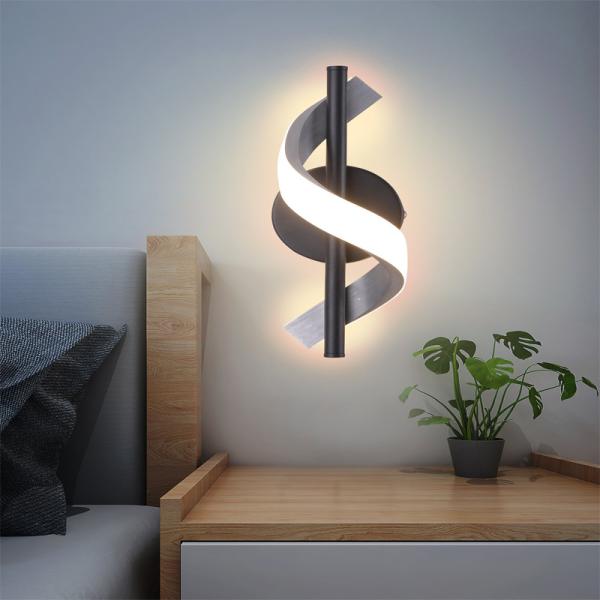 Aluminum Spiral Design LED Wall Lamp Modern 3000K / 6000K 2 Light Color Hotel Bedroom Living Room Corridor Curved Decor Wall Light