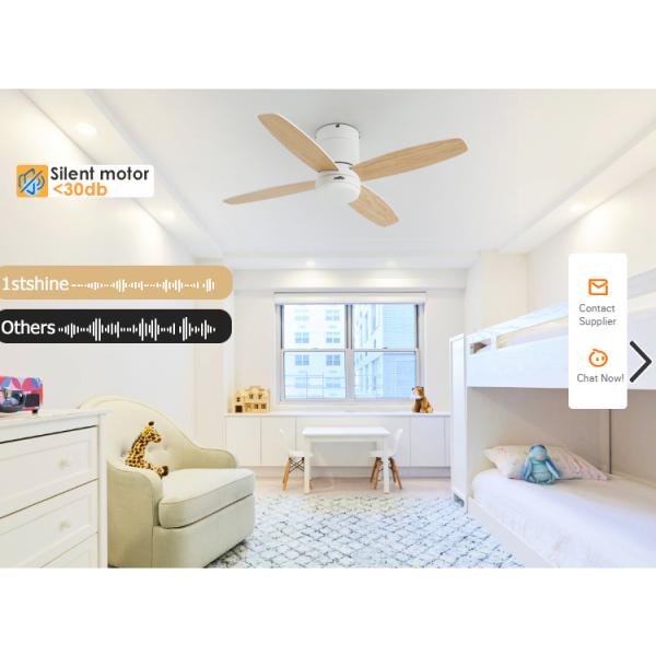 2- 1stshine 42 polegadas Smart Remote LED ventilador de teto com 4 lâminas reversíveis e motor