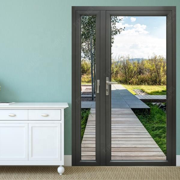 Lightning Protection Aluminium Casement Doors , Double Glazed French Doors