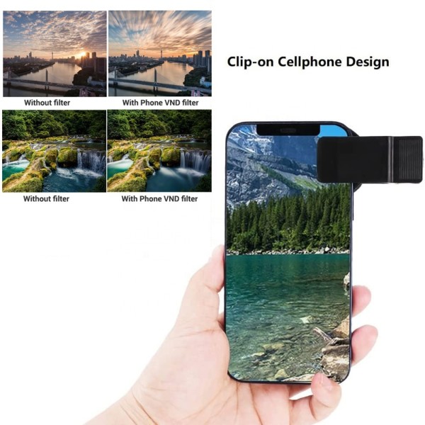 Clip On Phone Camera Filter 37mm Variable ND Filter For Mobile
