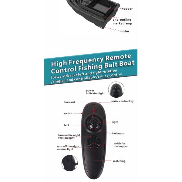 Heavy Carry 500m RC Bait Boat Fishing Two Motors Radio Controlled Fishing Bait Boat