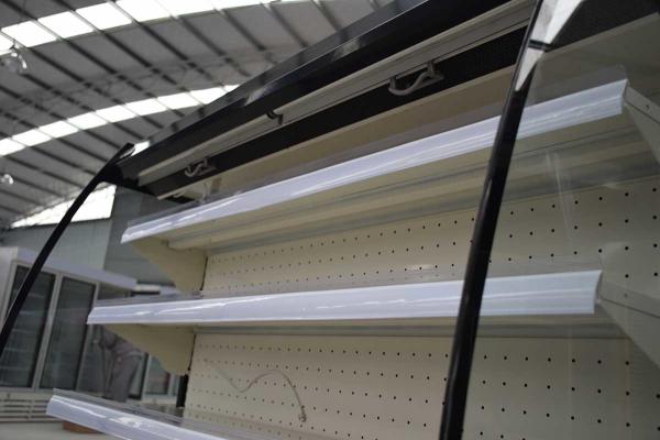 Linha magro refrigerador aberto da cortina de ar da exposição do refrigerador de Multideck