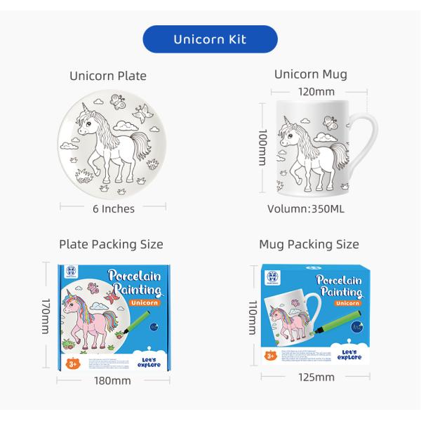 3 Paint Pens Children Didactic Toys Decorate Your Own Porcelain Plate / Mug