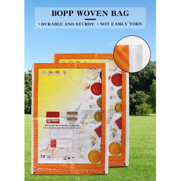 White Plain Fold Over Stitching Laminated Woven Polypropylene Bags Printed For Fertilizer