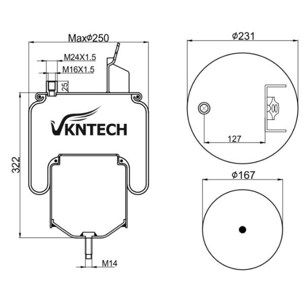 Подвес  варочных мешков весны воздуха Contitech 6608MP01 коммерчески 1076416 VKNTECH 1K6416