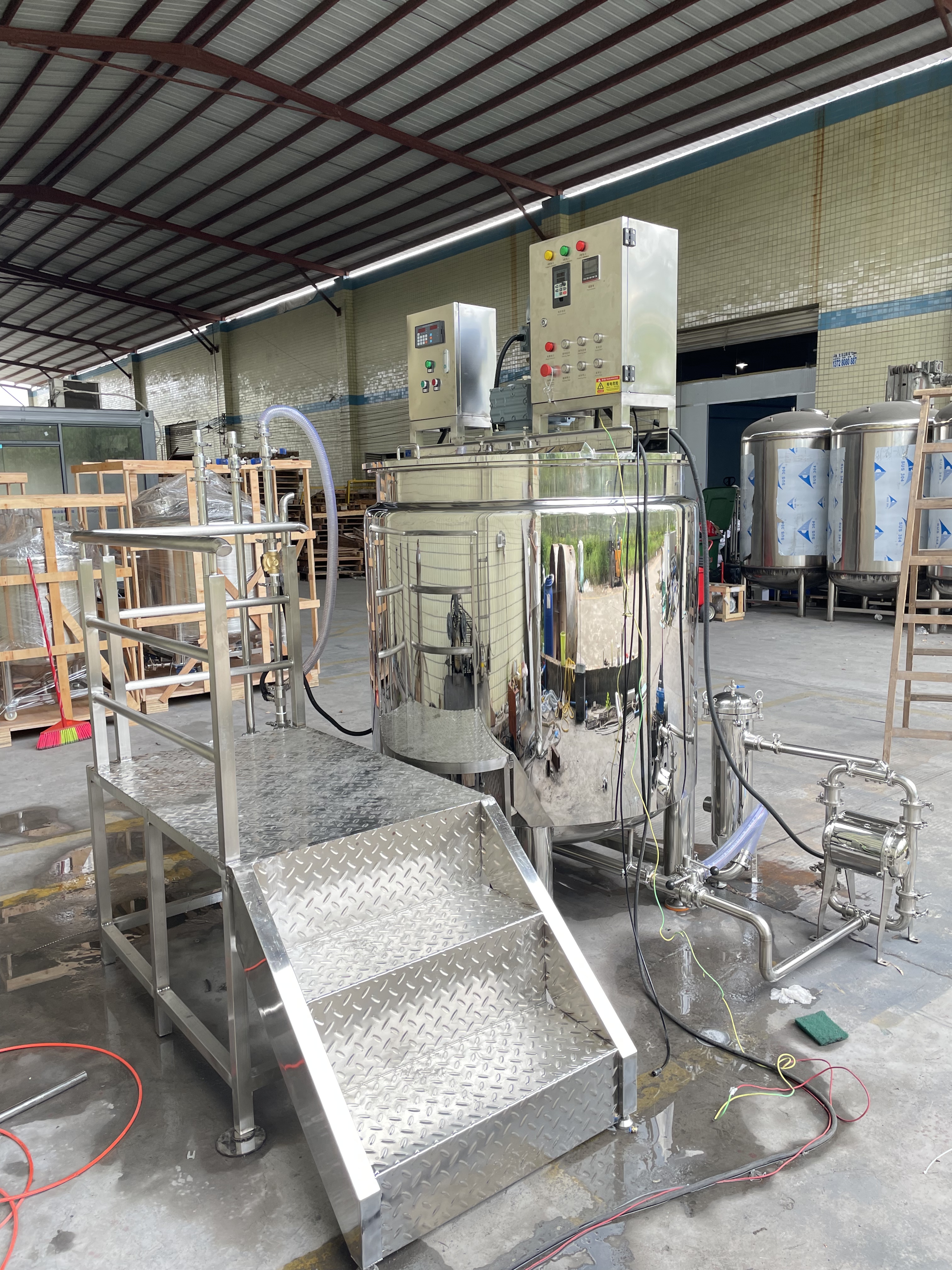 1000L Stainless Steel Steam Heated Mixing Tank with Automatic Water Filling
