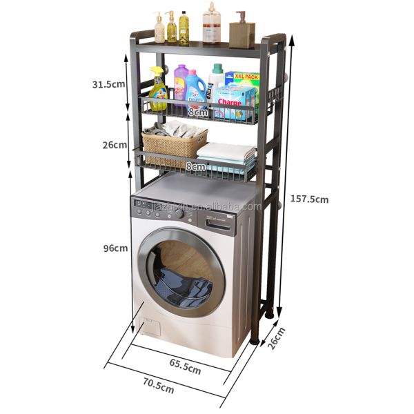 Saver Space Storage Holders & Racks Bathroom Organization Washing Drying Machine Stand Stacking Over Shelf Sliding Basket Drawer