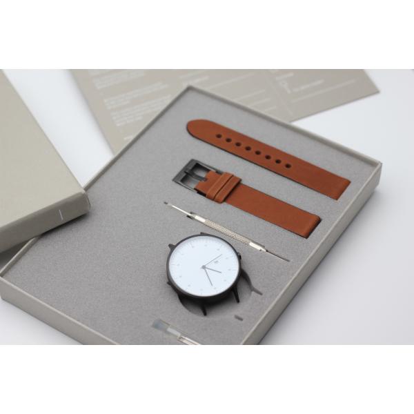 Minimalist Brown Leather Band Watch , Mens Designer Watches Brown Leather Strap