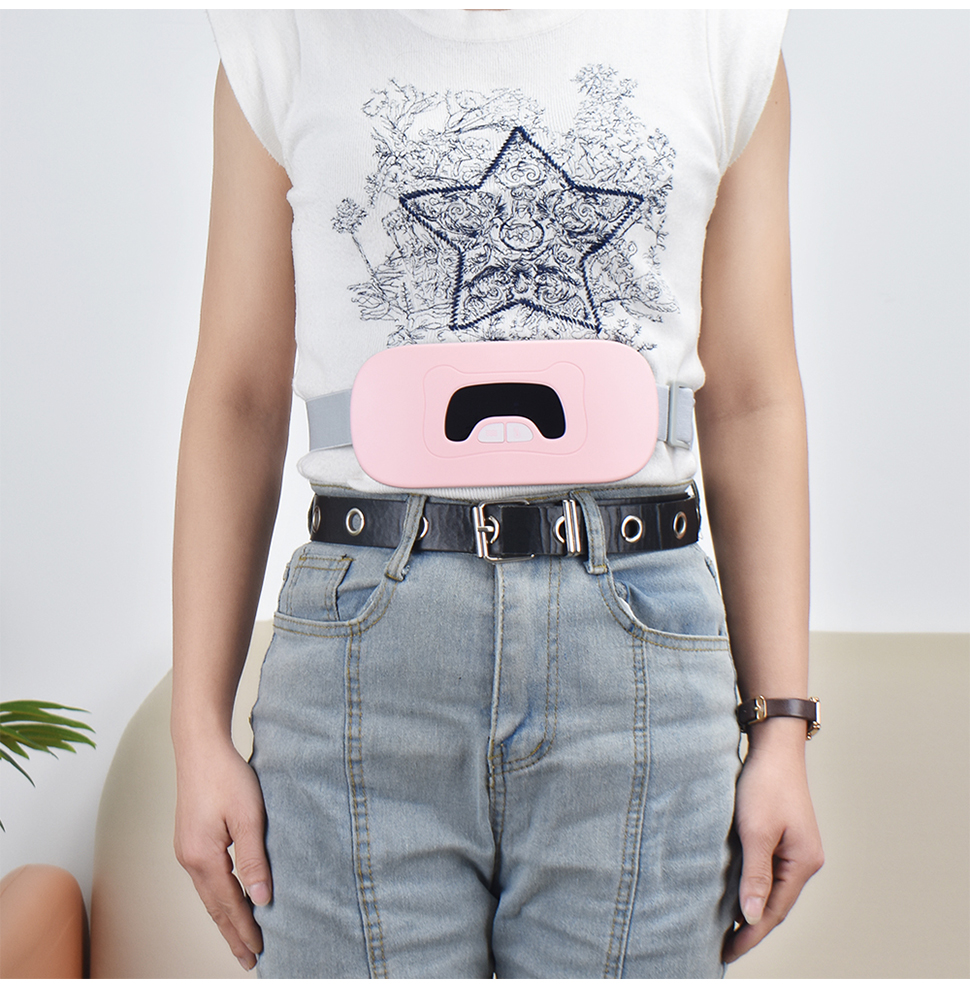 Smart Massage Belt with Four Temperature Settings 4 Gear Strength and Deer Velvet Fabric for Menstrual Cramp Relief