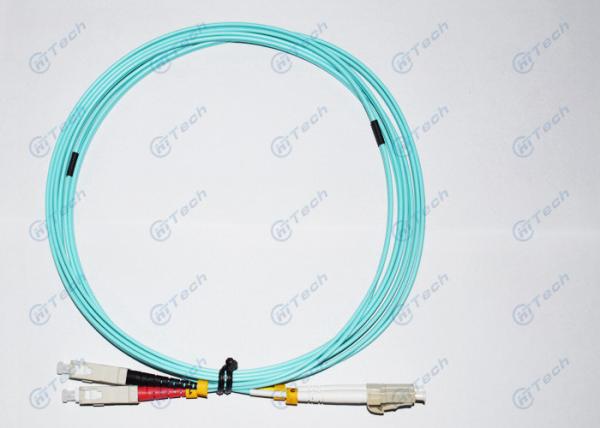 Laser Optimized OM3 Patch Cord , SC - LC Aqua Fiber Patch Cable 2000 MHz.Km